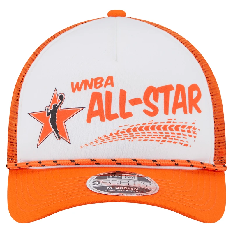 Unisex New Era White/Orange WNBA Gear 9FORTY A-Frame Graphic Trucker Hat