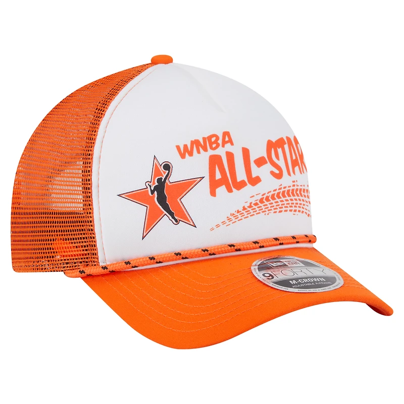 Unisex New Era White/Orange WNBA Gear 9FORTY A-Frame Graphic Trucker Hat