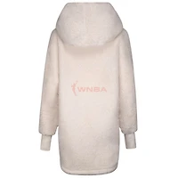 Veste longue à capuche surdimensionnée unisexe Jill Martin Cream WNBA pour la sensibilisation au cancer du sein