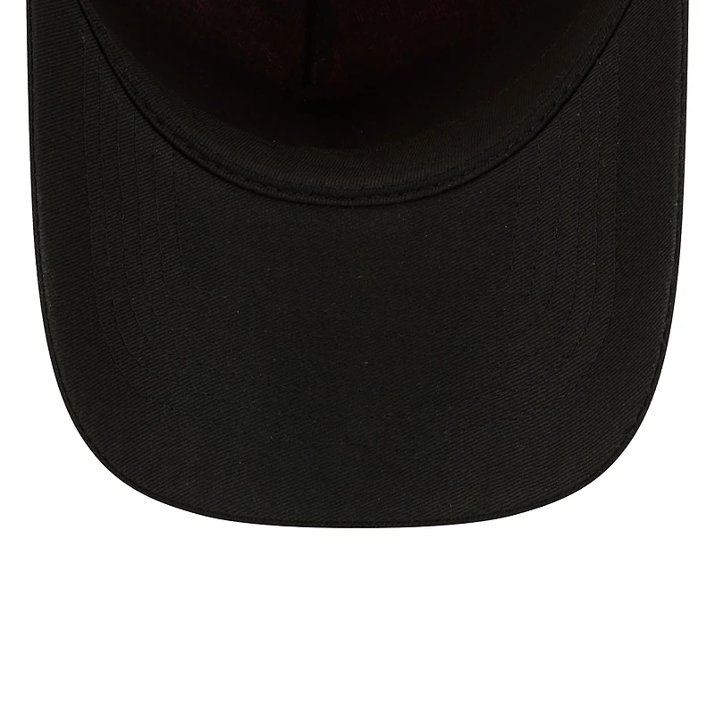 Casquette unisexe New Era orange/noire WNBA Tip-Off 2026 avec badge en métal et monture en A, modèle 9FORTY ajustable
