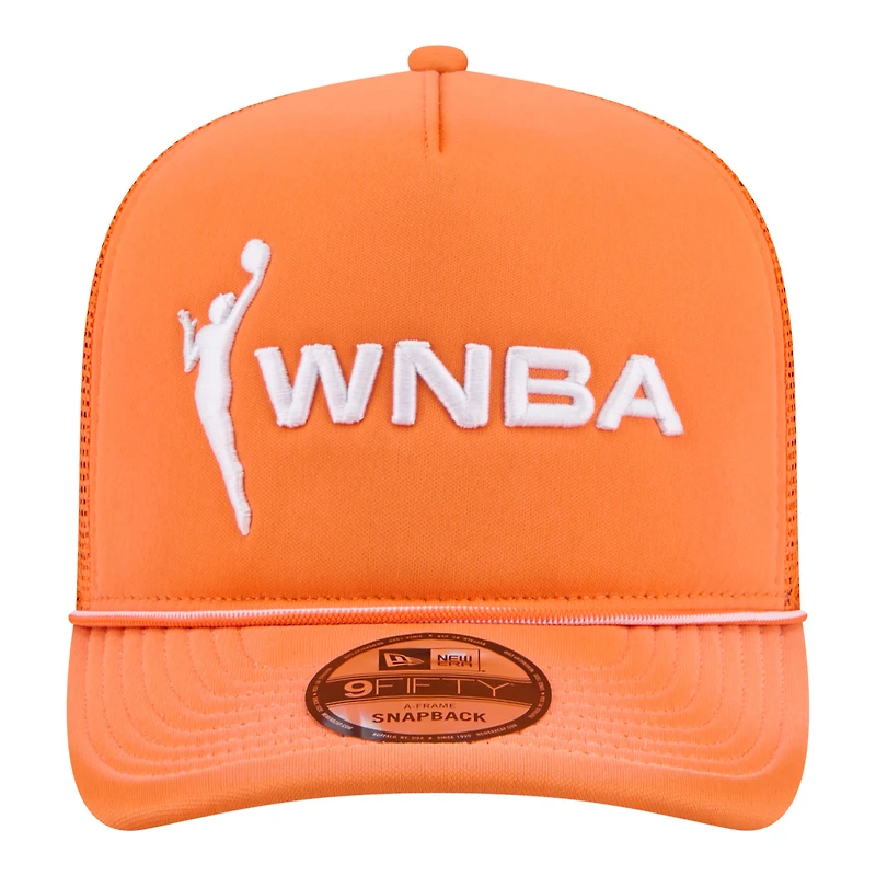 Unisex New Era Orange WNBA Gear Worn Foam Front 9FIFTY A-Frame Trucker Rope Snapback Hat