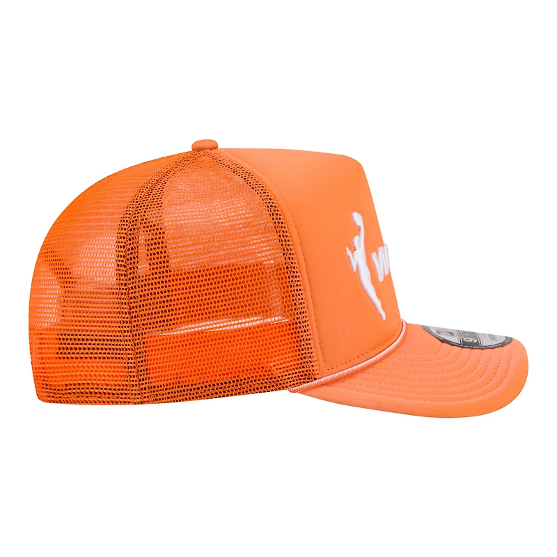 Unisex New Era Orange WNBA Gear Worn Foam Front 9FIFTY A-Frame Trucker Rope Snapback Hat