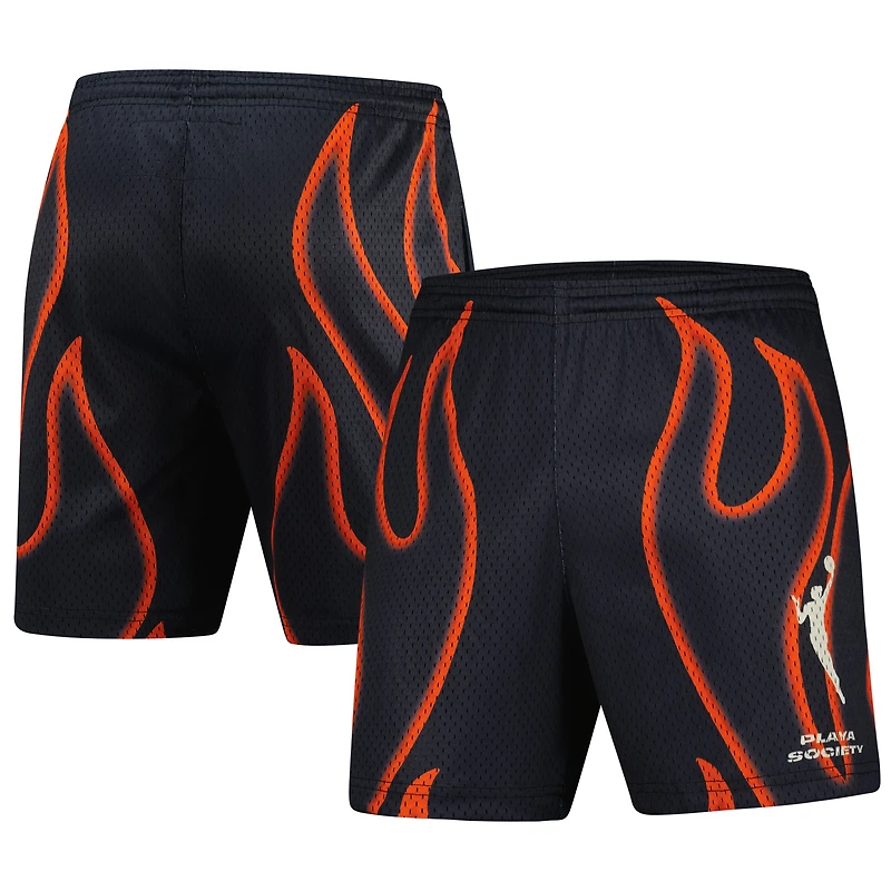 Unisex Playa Society  Black WNBA Athletic Shorts