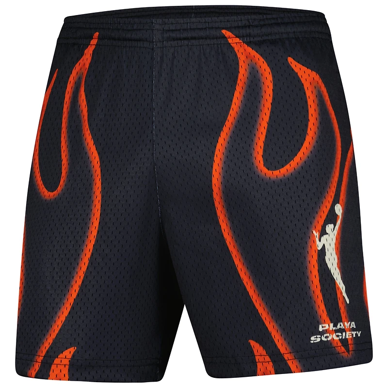 Short de sport unisexe noir WNBA Playa Society