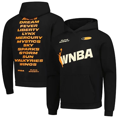 Sweat à capuche unisexe noir de l'équipe WNBA la Playa Society