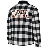 Veste unisexe en flanelle entièrement zippée The Wild Collective noire/blanche WNBA Gear
