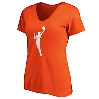 Women's Fanatics Orange WNBA Primary Logo V-Neck T-Shirt