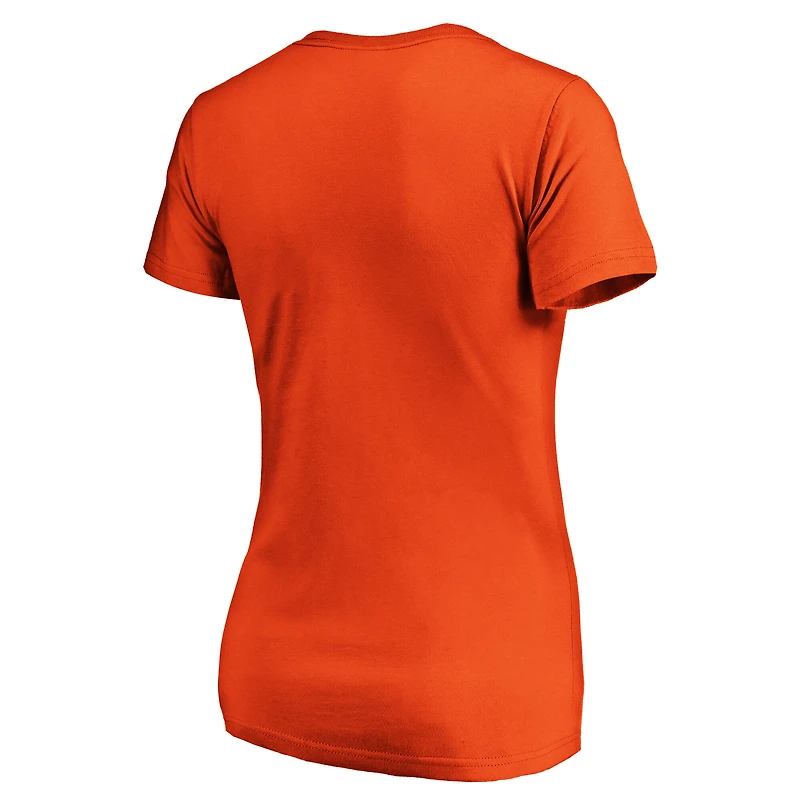 Women's Fanatics Orange WNBA Primary Logo V-Neck T-Shirt