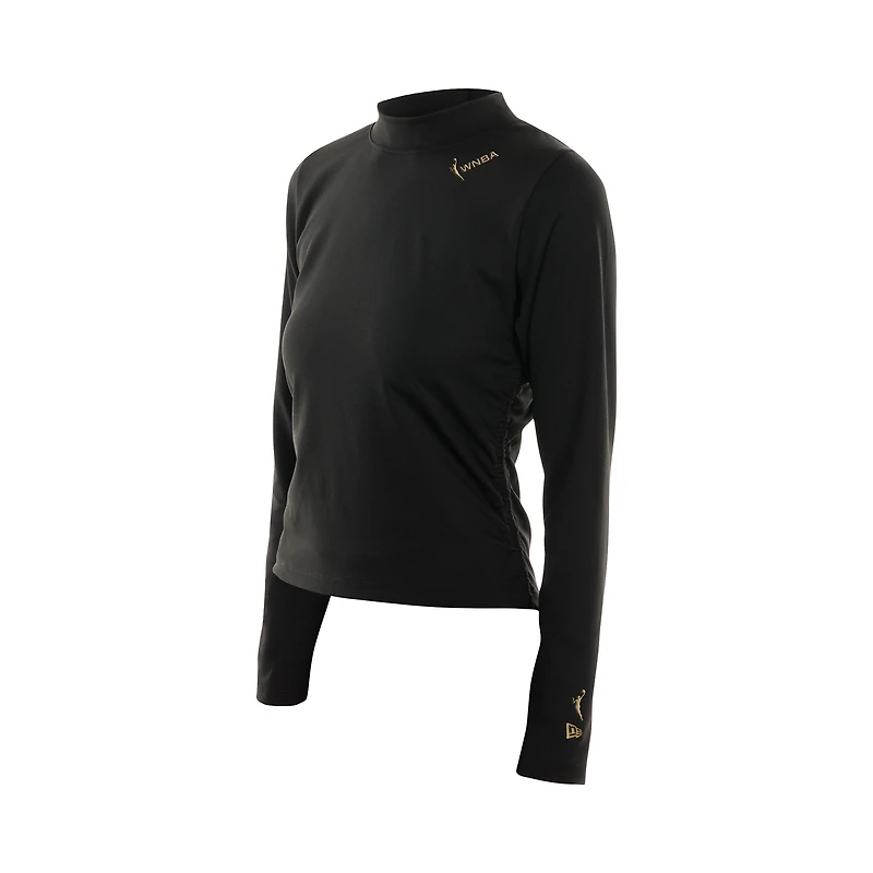 T-shirt à manches longues et col montant Glam Game WNBA noir New Era pour femme