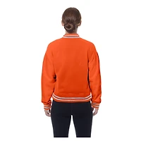 Veste polaire orange WNBA Throwback Varsity Fleece à boutons-pression pour femme de New Era
