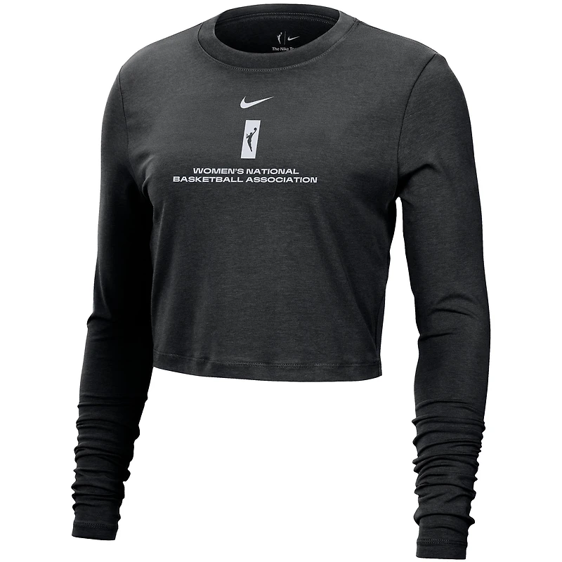 Women's Nike Black WNBA Team 13 Cropped Tri-Blend Long Sleeve T-Shirt