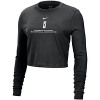 Women's Nike Black WNBA Team 13 Cropped Tri-Blend Long Sleeve T-Shirt
