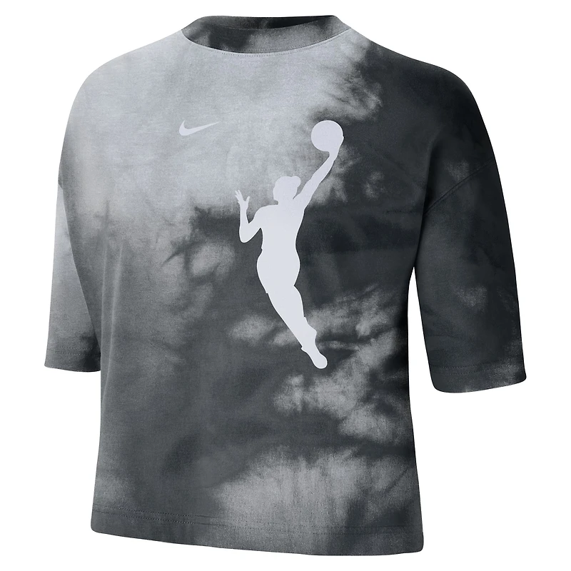 T-shirt court Nike WNBA Team 13 Shadow-Dye pour femme, noir, coupe carrée.