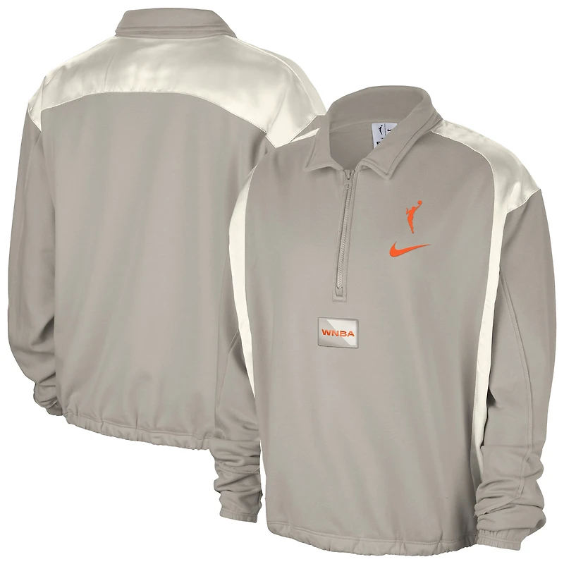 Women's Nike  Gray WNBA Basketball Fleece Quarter-Zip Performance Pullover