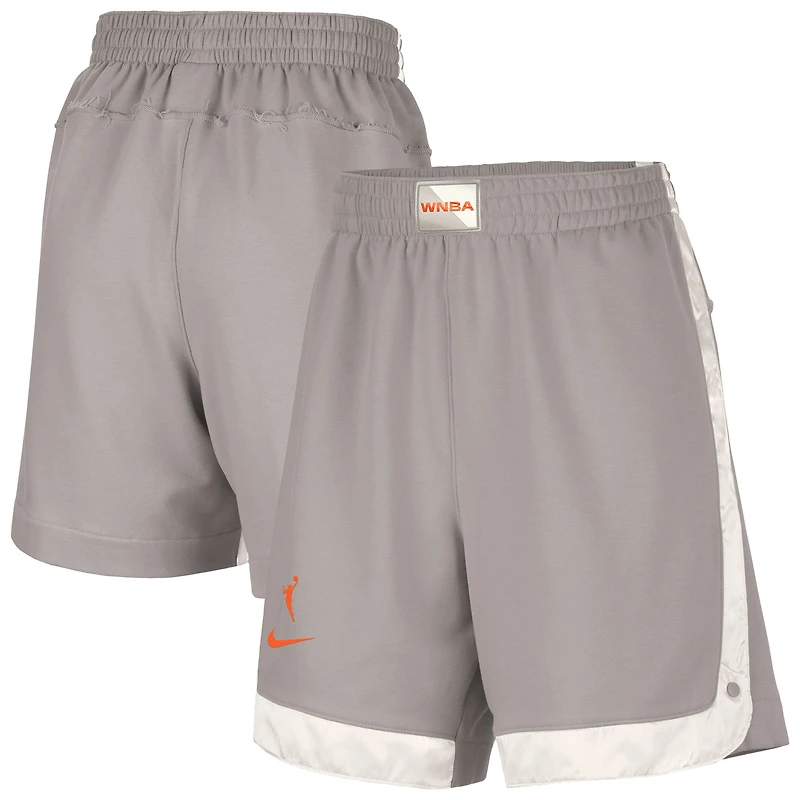Short de basketball Nike Fly en molleton tri-mélange gris pour femme