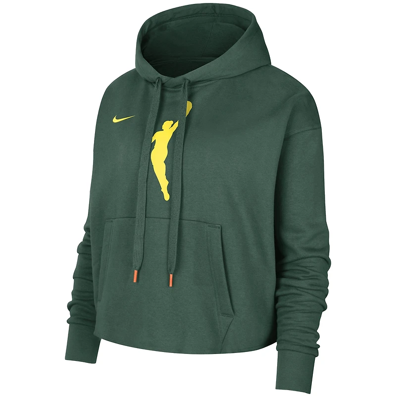 Sweat à capuche court Nike Hunter Green WNBA Logowoman Team 13 pour femme
