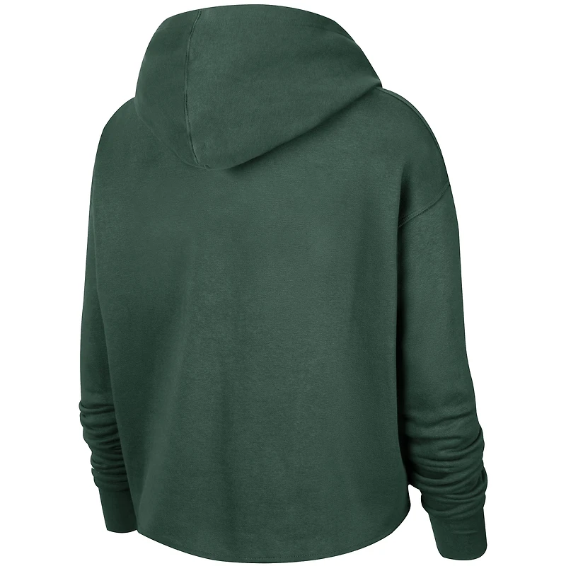 Sweat à capuche court Nike Hunter Green WNBA Logowoman Team 13 pour femme