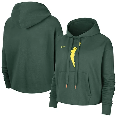 Women's Nike Hunter Green WNBA Logowoman Team 13 Cropped Pullover Hoodie