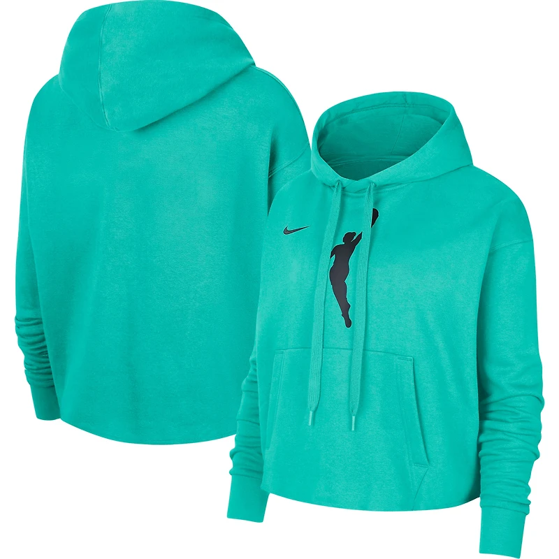 Women's Nike Mint WNBA Logowoman Team 13 Cropped Pullover Hoodie