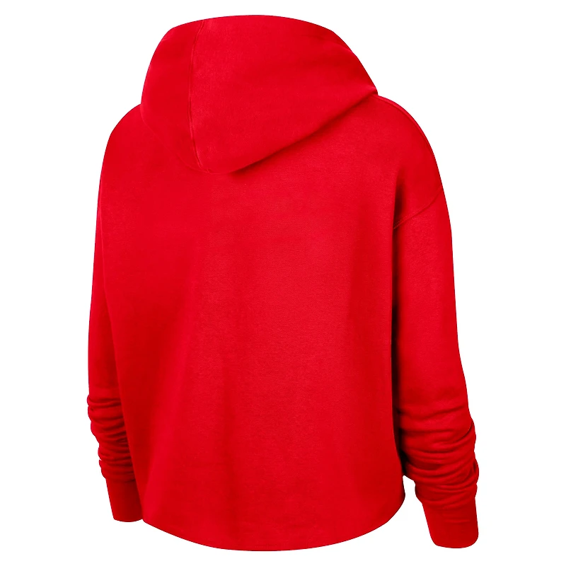 Women's Nike Red WNBA Logowoman Team 13 Cropped Pullover Hoodie