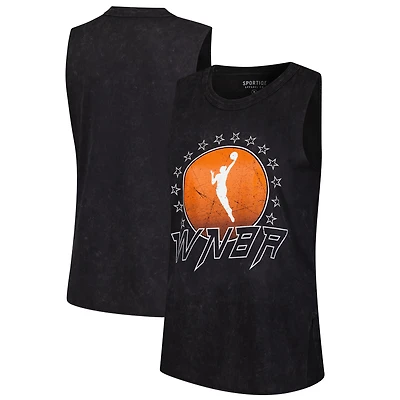 Women's Sportiqe Black WNBA Rock & Roll Collection Turner Mineral Wash Tank