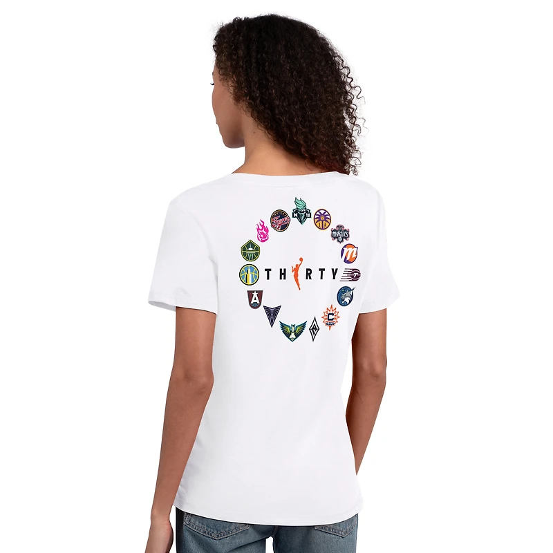 Women's Starter  White WNBA 30th Anniversary Scoop Neck T-Shirt