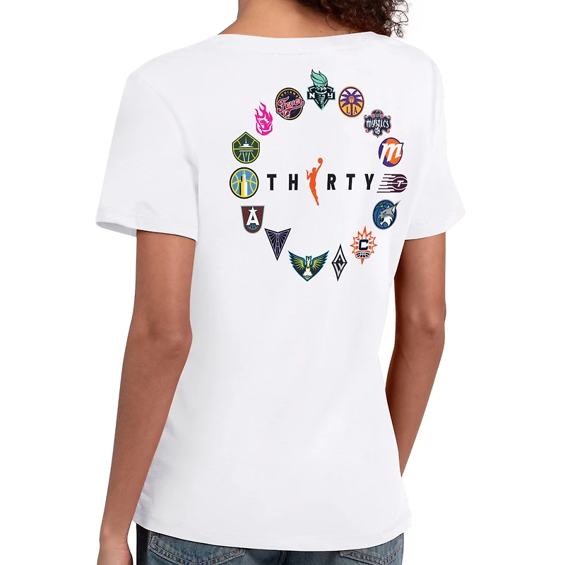 Women's Starter  White WNBA 30th Anniversary Scoop Neck T-Shirt