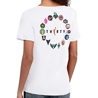 Women's Starter  White WNBA 30th Anniversary Scoop Neck T-Shirt
