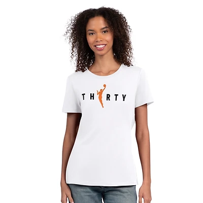 Women's Starter  White WNBA 30th Anniversary Scoop Neck T-Shirt