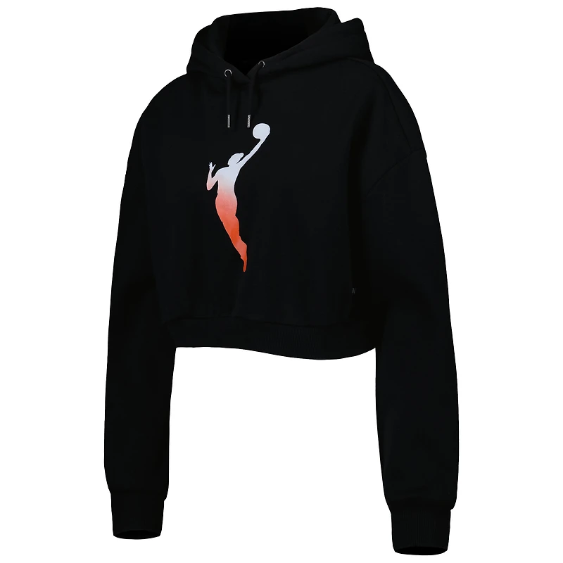 Women's The Wild Collective Black WNBA Logowoman Cropped Pullover Hoodie