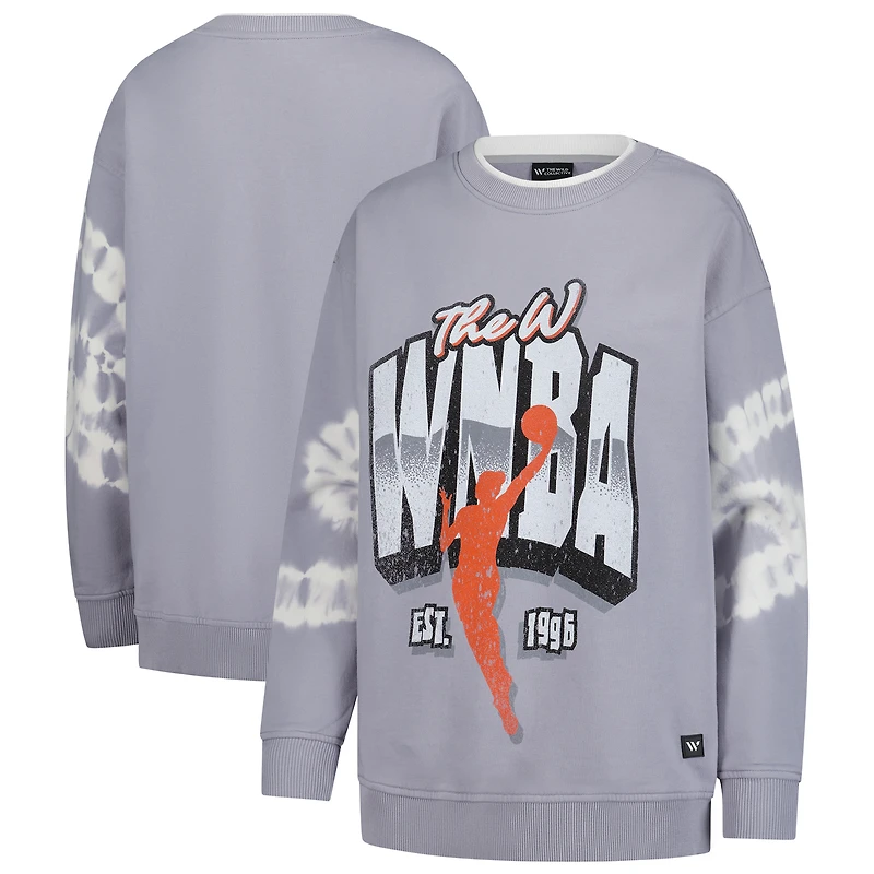 Women's The Wild Collective Gray WNBA Double Collar Fleece Pullover Sweatshirt
