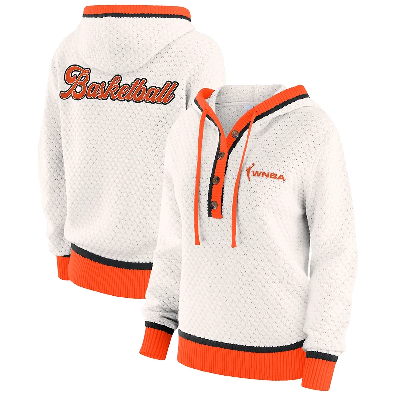 Women's WEAR by Erin Andrews Cream WNBA Hooded Sweater