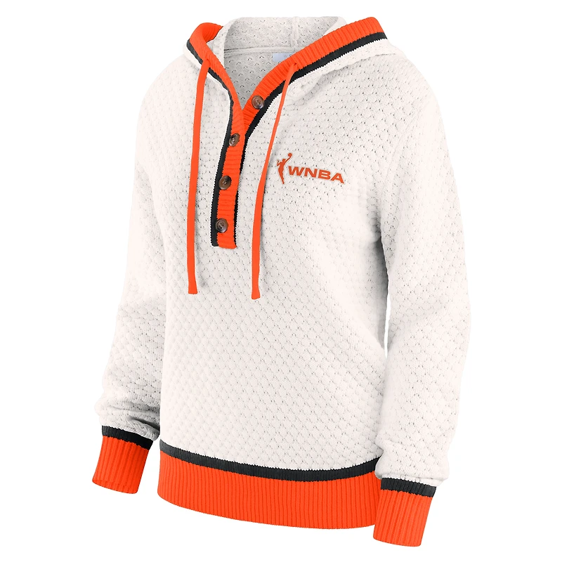Pull à capuche crème WNBA pour femme WEAR by Erin Andrews