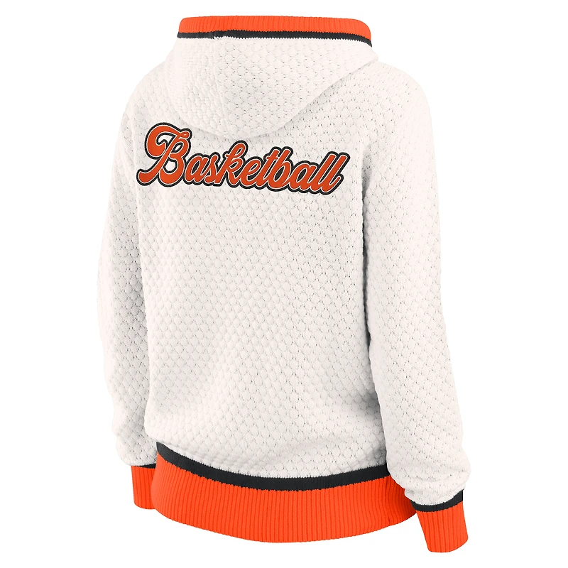 Women's WEAR by Erin Andrews Cream WNBA Hooded Sweater