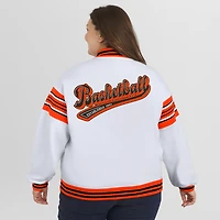 Veste sweat-shirt polaire WNBA blanche/orange WEAR by Erin Andrews pour femme