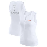 Débardeur Henley côtelé WNBA Gear blanc pour femme WEAR by Erin Andrews