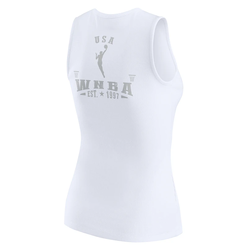 Débardeur Henley côtelé WNBA Gear blanc pour femme WEAR by Erin Andrews