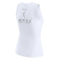 Débardeur Henley côtelé WNBA Gear blanc pour femme WEAR by Erin Andrews