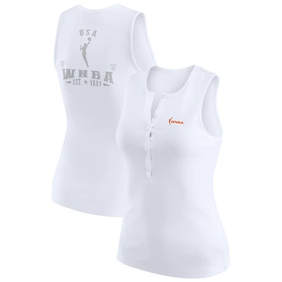 Débardeur Henley côtelé WNBA Gear blanc pour femme WEAR by Erin Andrews