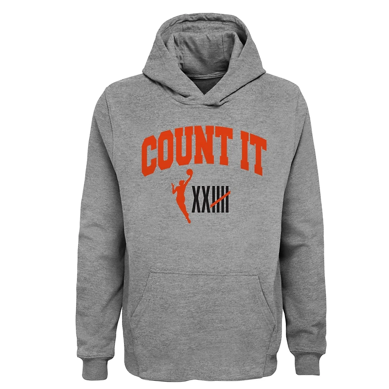 Youth Heathered Gray WNBA 25 Behind Us - Pullover Hoodie