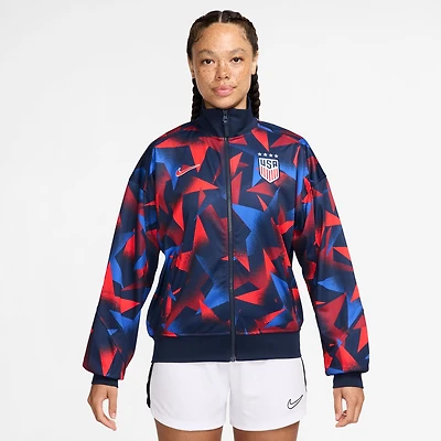 Veste Nike Navy USWNT 2025 Academy Pro Anthem Performance entièrement zippée pour femme
