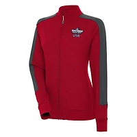Veste de survêtement zippée intégrale Antigua rouge pour femme, USA Hockey 2025 4 Nations Face Off Strike