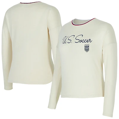 SweaTop en tricot Hacci Kaki USWNT Sport Cream pour femme