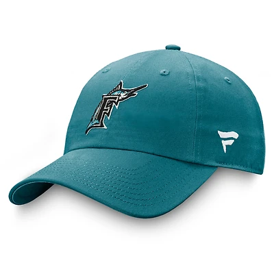 Casquette ajustable pour femme Fanatics Teal Florida Marlins Core Cooperstown Collection