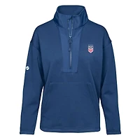 Veste à enfiler demi-zip USWNT Await bleu marine Levelwear pour femme