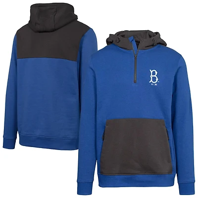 Women's Levelwear Royal Brooklyn Dodgers Cooperstown Collection Chicane Core Logo Quarter-Zip Pullover Hoodie