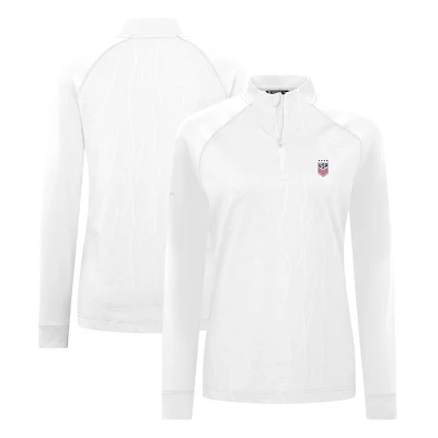 Pull-over USWNT blanc améthyste à fermeture éclair quart de tour pour femme Levelwear