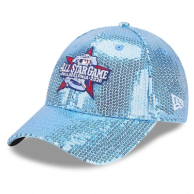 Casquette ajustable New Era 9FORTY pour femme, bleu pastel, édition spéciale match des étoiles de la MLB 2026, coloris Sequin Sky.