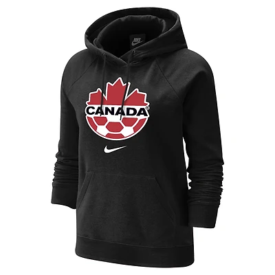 Women's Nike Black Canada Soccer Varsity Fleece Raglan Pullover - Hoodie