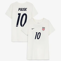 Women's Nike Christian Pulisic Cream USMNT Home Name & Number T-Shirt
